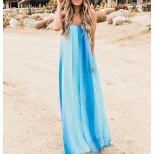 Oceans of love blue ombré maxi dress
